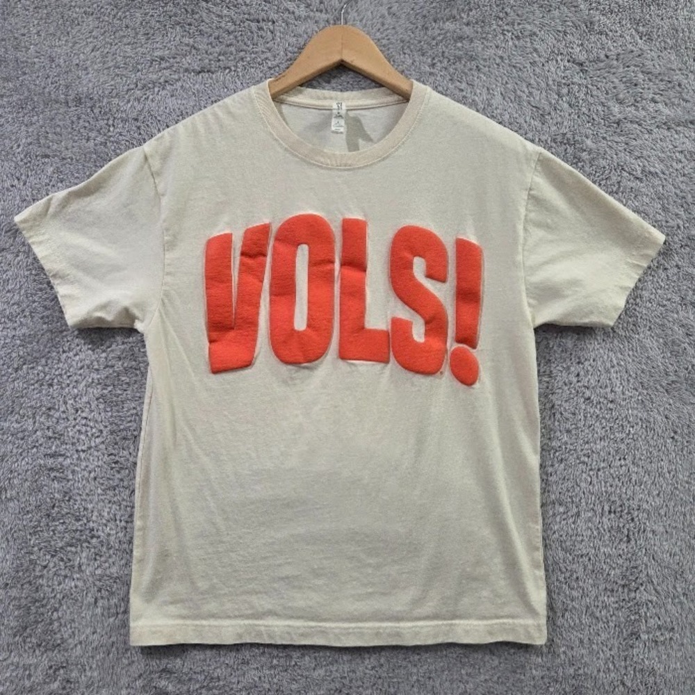 Tennessee Volunteers Vols Orange Puff Ink T-Shirt Small Cream Heavyweight Tee